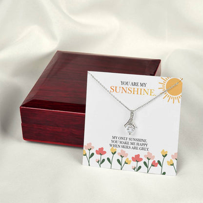 Alluring Beauty Necklace with 'You Are My Sunshine' Message - Christmas Gift for Granddaughter