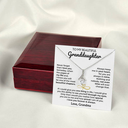 Alluring Beauty Necklace with 'To My Granddaughter' Message - Heartfelt Gift for Granddaughter