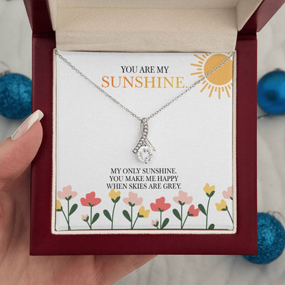 Alluring Beauty Necklace with 'You Are My Sunshine' Message - Christmas Gift for Granddaughter