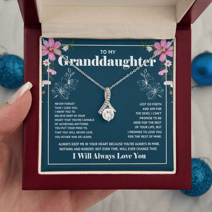 Alluring Beauty Necklace with 'To My Granddaughter' Message - Perfect Christmas Gift