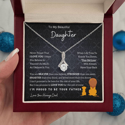 To My Daughter Alluring Beauty necklace - From Dad - Lion