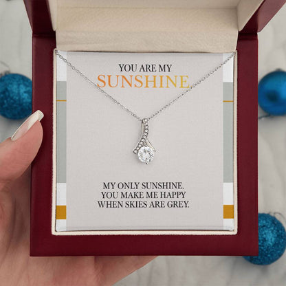 Alluring Beauty Necklace - You Are My Sunshine Message, Christmas Gift for Granddaughter