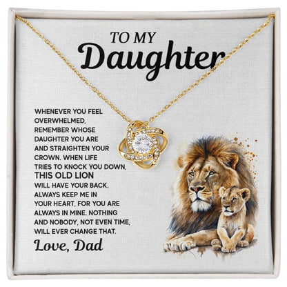 To My Daughter - Lion Love Knot Necklace, A Meaningful Gift From Dad