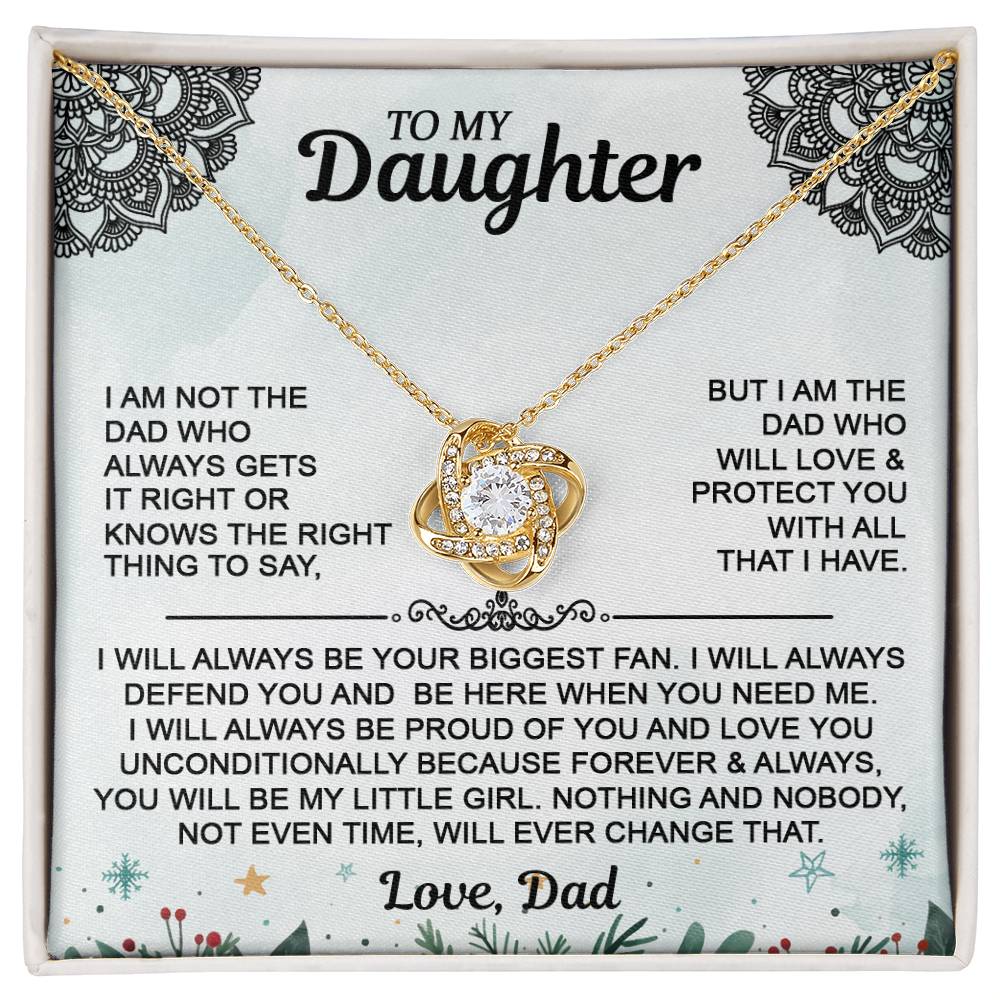 Daughter Necklace - To My Daughter Love Knot Necklace, Christmas Gift From Dad