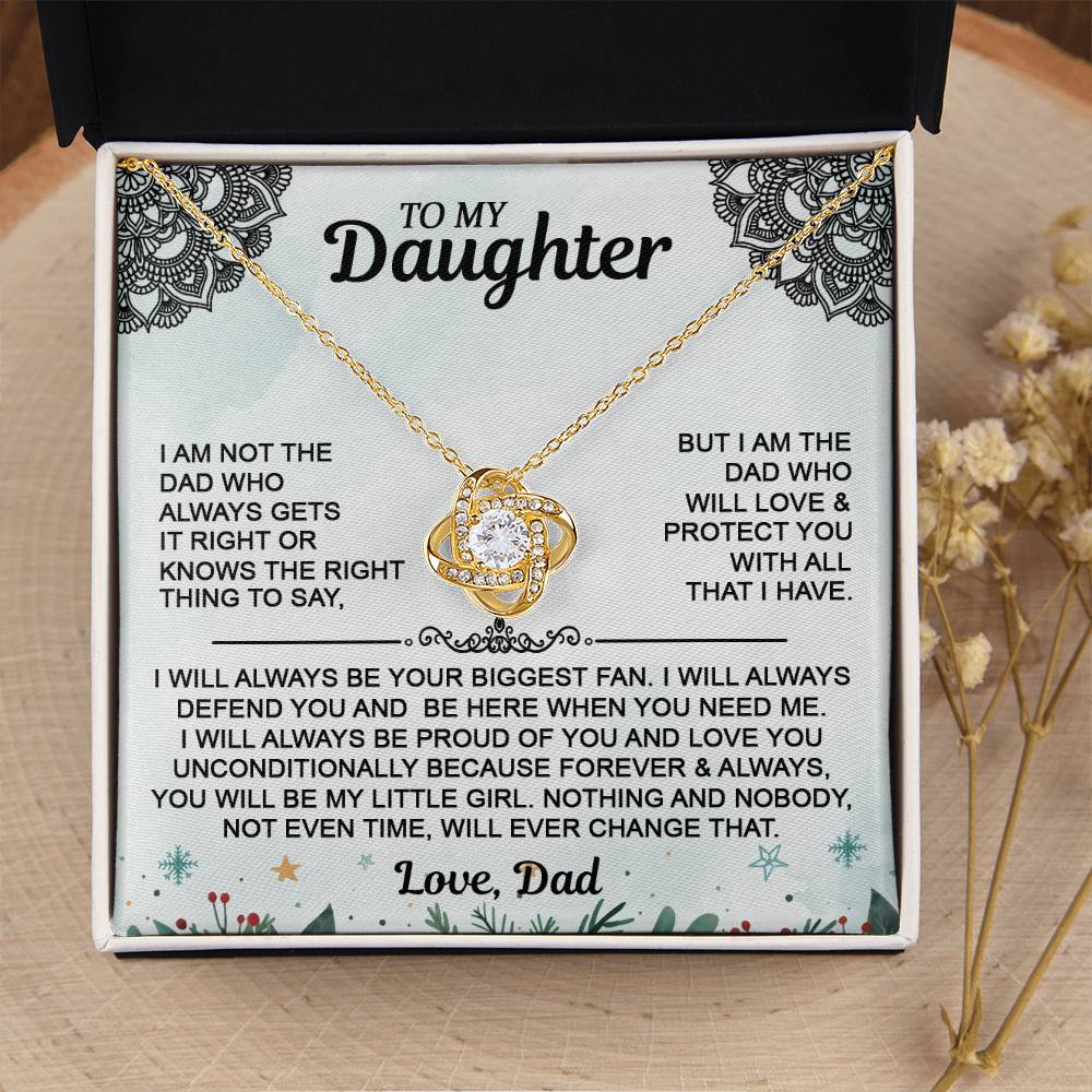 Daughter Necklace - To My Daughter Love Knot Necklace, Christmas Gift From Dad