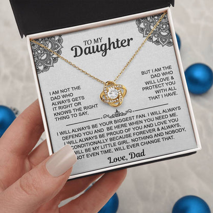 To My Daughter Love Knot Necklace - Gift From Dad