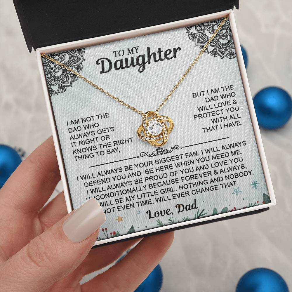 Daughter Necklace - To My Daughter Love Knot Necklace, Christmas Gift From Dad