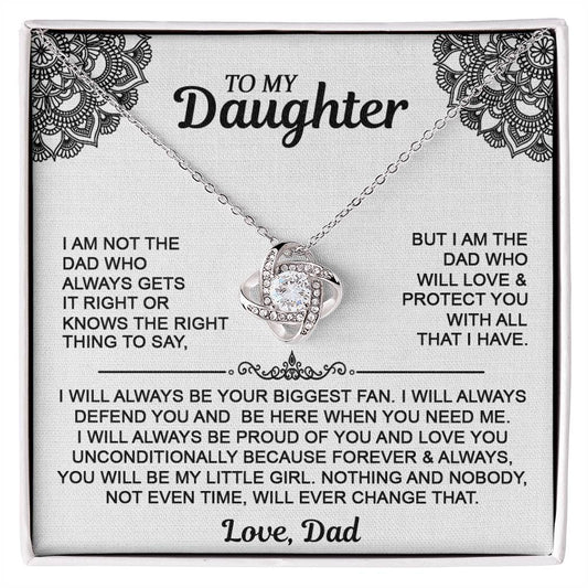 To My Daughter Love Knot Necklace - Gift From Dad