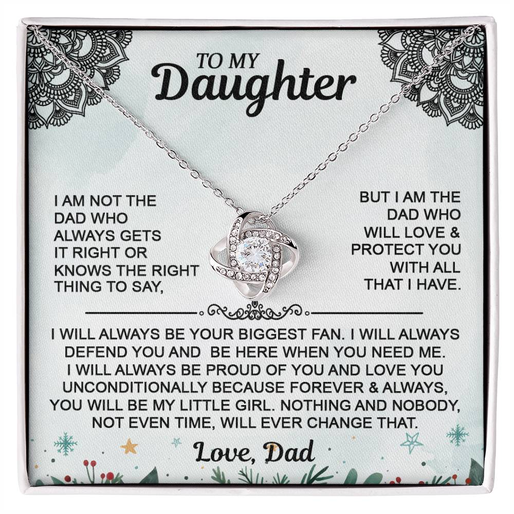 Daughter Necklace - To My Daughter Love Knot Necklace, Christmas Gift From Dad