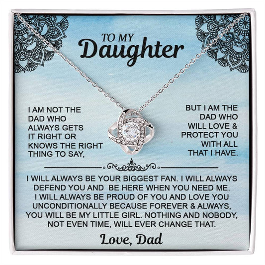 To My Daughter Love Knot Necklace - The Perfect Daughter Necklace, Gift From Dad