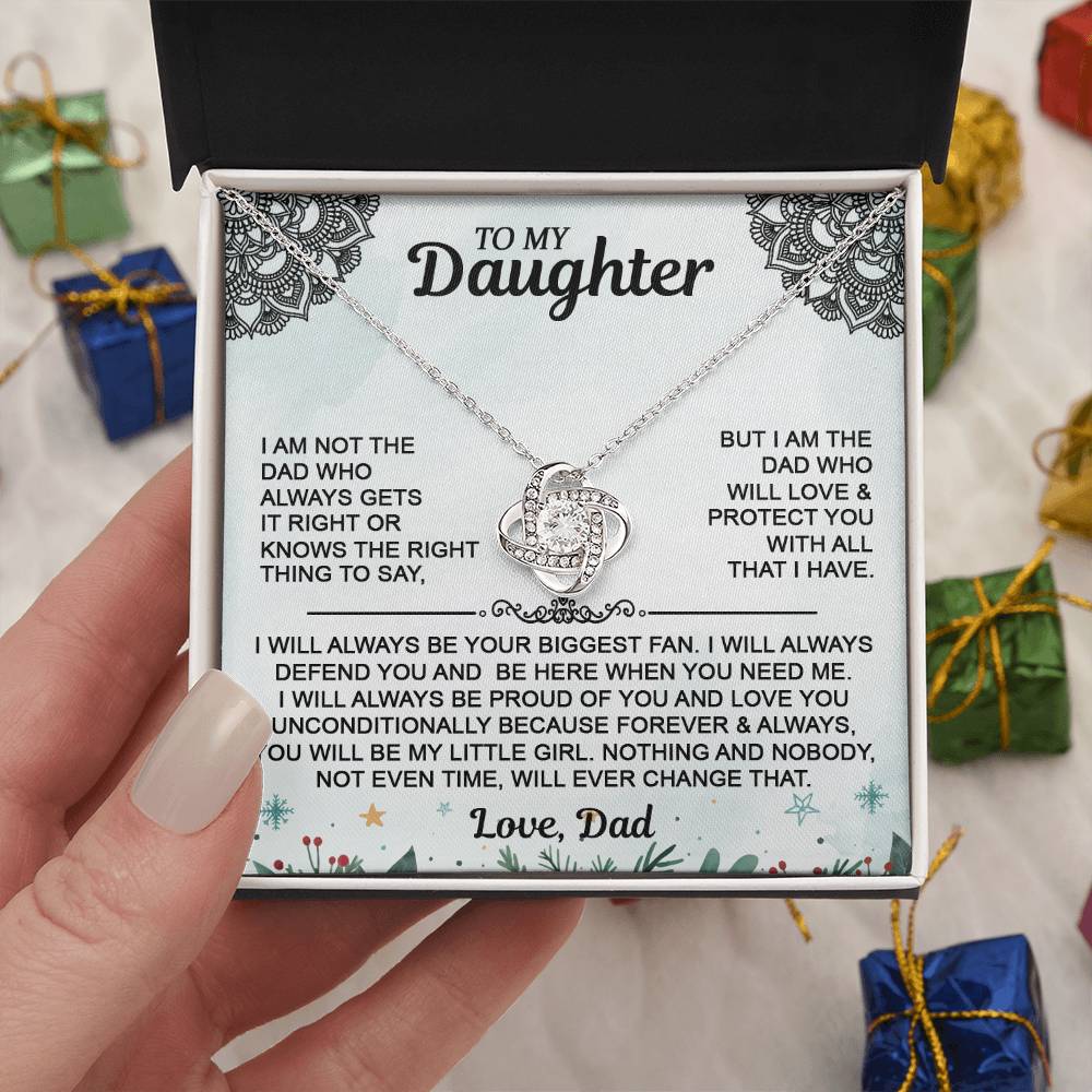 Daughter Necklace - To My Daughter Love Knot Necklace, Christmas Gift From Dad