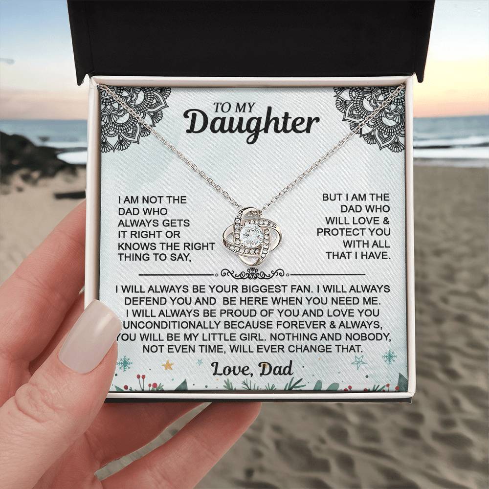 Daughter Necklace - To My Daughter Love Knot Necklace, Christmas Gift From Dad