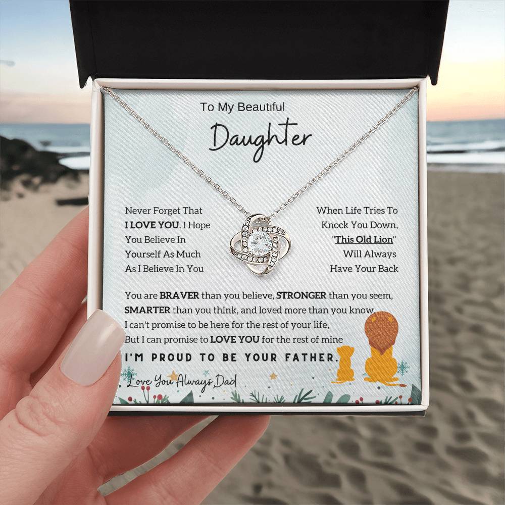 Lion Love Knot Necklace - The Perfect Daughter Necklace from Dad