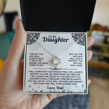 Daughter Necklace - To My Daughter Love Knot Necklace, Christmas Gift From Dad