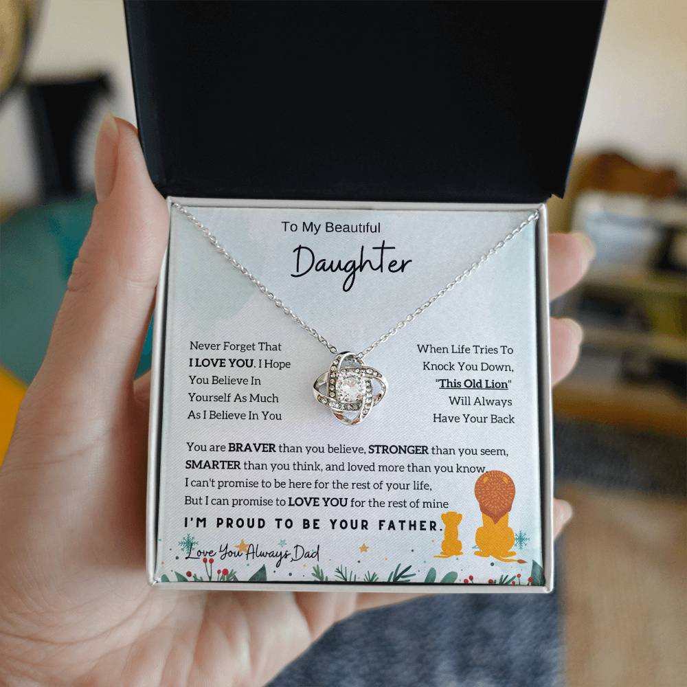 Lion Love Knot Necklace - The Perfect Daughter Necklace from Dad