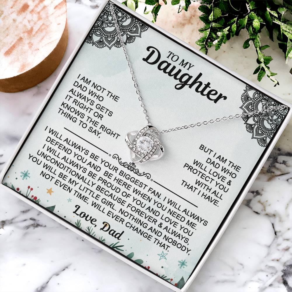 Daughter Necklace - To My Daughter Love Knot Necklace, Christmas Gift From Dad