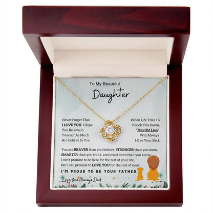 Lion Love Knot Necklace - The Perfect Daughter Necklace from Dad