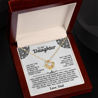 To My Daughter Love Knot Necklace - Gift From Dad