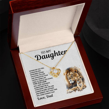 To My Daughter - Lion Love Knot Necklace, A Meaningful Gift From Dad