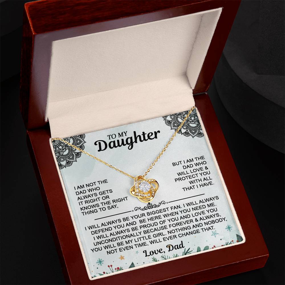 Daughter Necklace - To My Daughter Love Knot Necklace, Christmas Gift From Dad