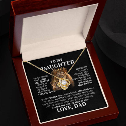 To My Daughter - Lion - Love Knot Necklace - Perfect Gift For Daughter