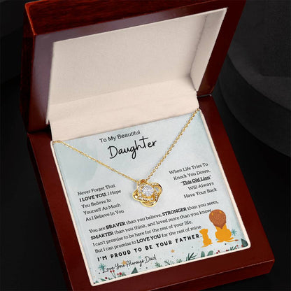 Lion Love Knot Necklace - The Perfect Daughter Necklace from Dad