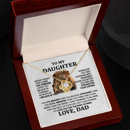 Gift For Daughter - To My Daughter - Lion - Love Knot Necklace