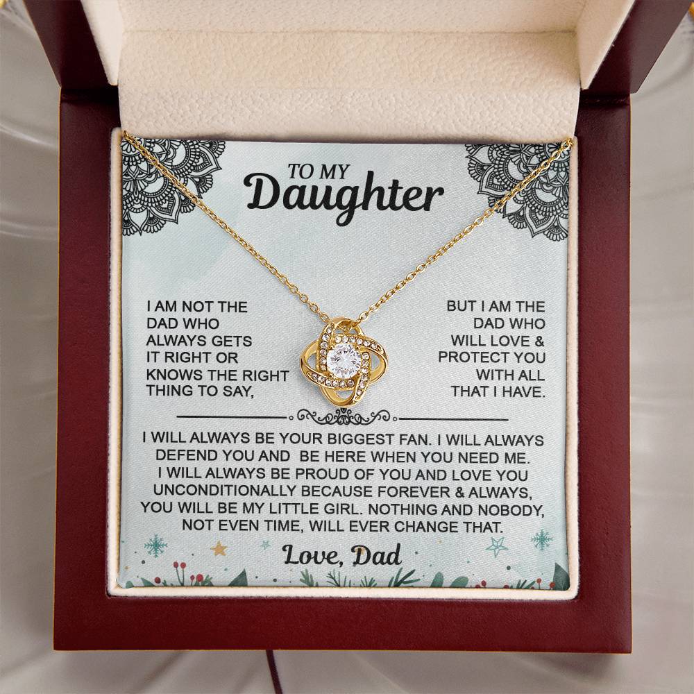 Daughter Necklace - To My Daughter Love Knot Necklace, Christmas Gift From Dad