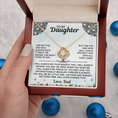 Daughter Necklace - To My Daughter Love Knot Necklace, Christmas Gift From Dad