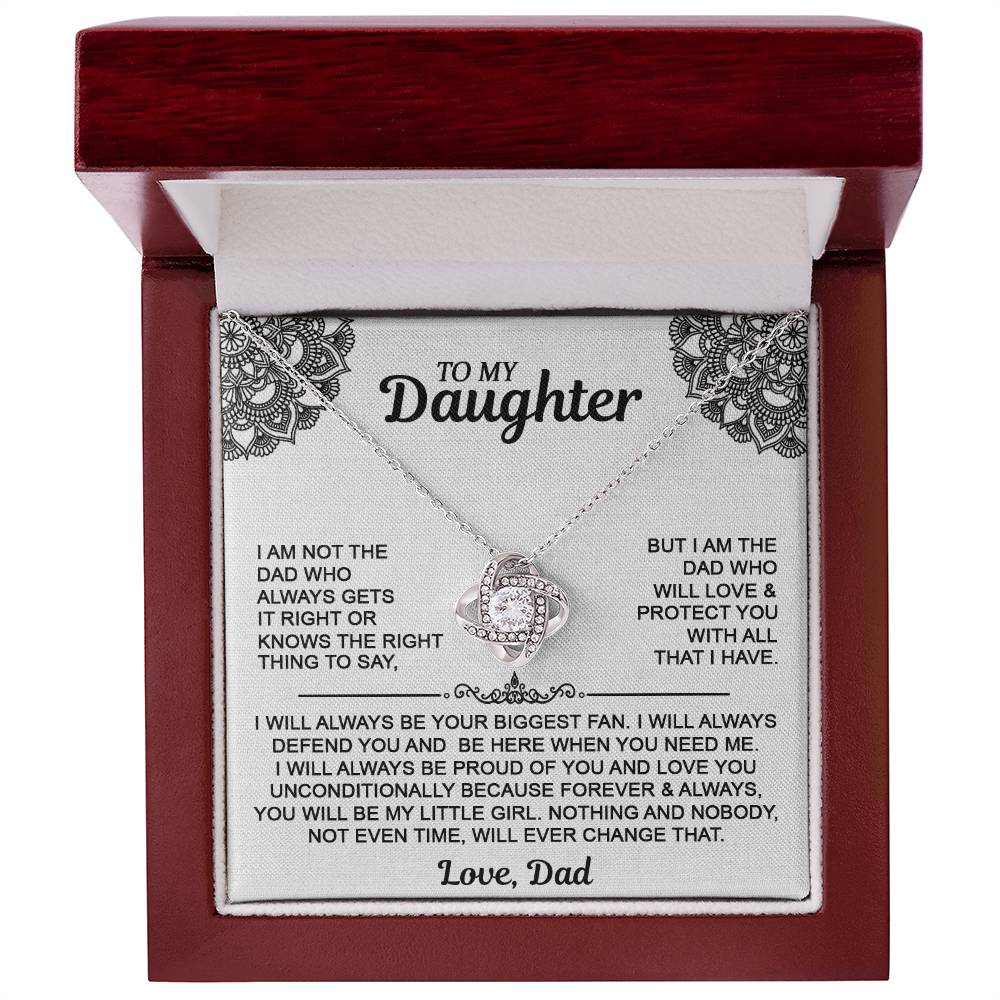 To My Daughter Love Knot Necklace - Gift From Dad