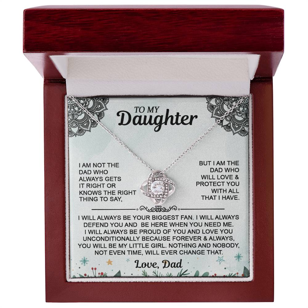 Daughter Necklace - To My Daughter Love Knot Necklace, Christmas Gift From Dad