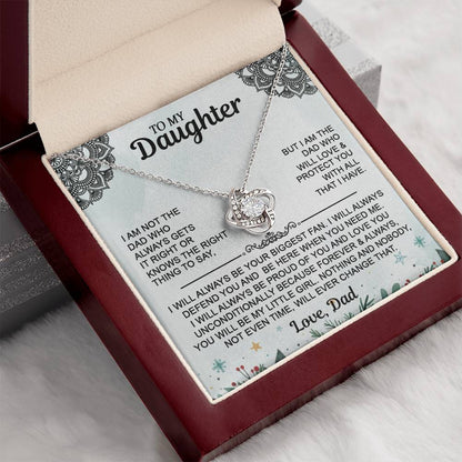 Daughter Necklace - To My Daughter Love Knot Necklace, Christmas Gift From Dad