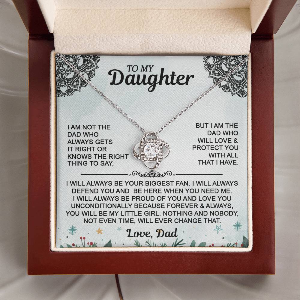 Daughter Necklace - To My Daughter Love Knot Necklace, Christmas Gift From Dad