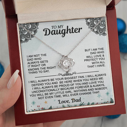 Daughter Necklace - To My Daughter Love Knot Necklace, Christmas Gift From Dad