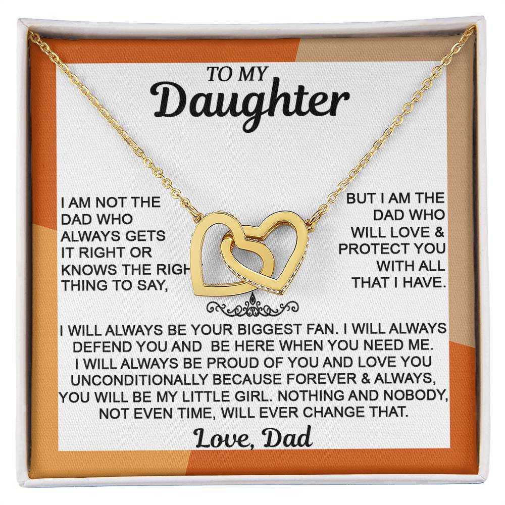 From Mom & Dad - Interlocking Hearts Necklace, Sentimental Gift for Daughter's Birthday