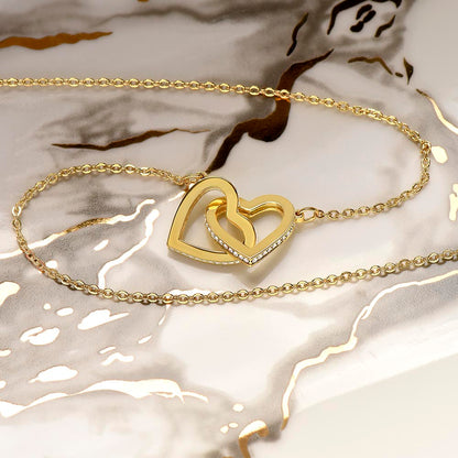 Christmas Gift for Daughter - Lion Interlocking Hearts Necklace from Dad