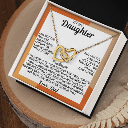 From Mom & Dad - Interlocking Hearts Necklace, Sentimental Gift for Daughter's Birthday