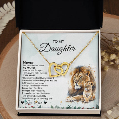 Christmas Gift for Daughter - Lion Interlocking Hearts Necklace from Dad