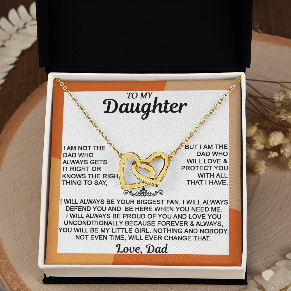 From Mom & Dad - Interlocking Hearts Necklace, Sentimental Gift for Daughter's Birthday