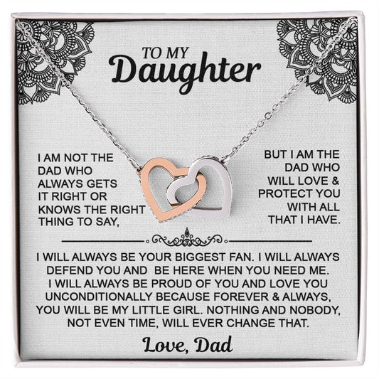 To My Daughter Interlocking Hearts Necklace - From Mom & Dad, Perfect Birthday Gift