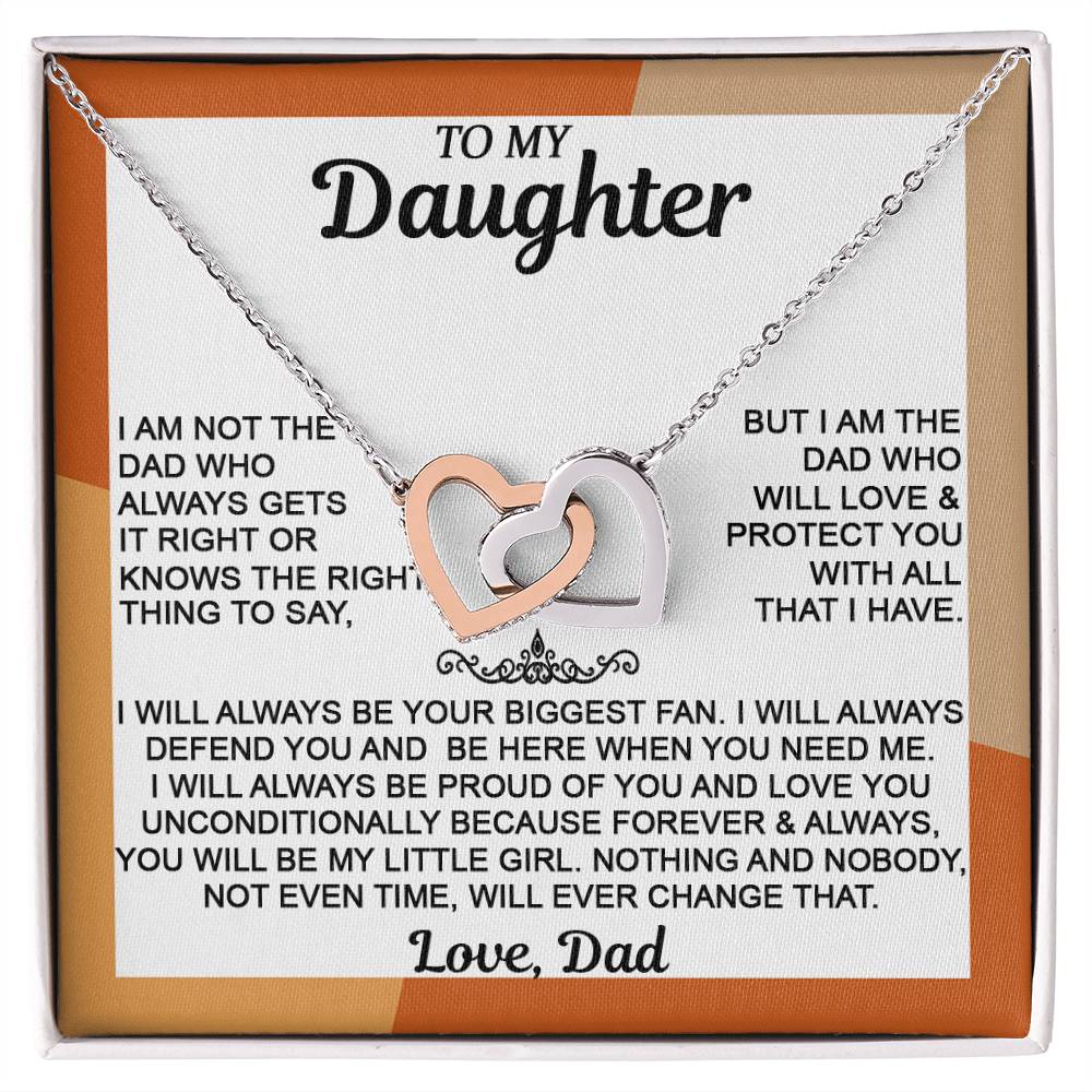 From Mom & Dad - Interlocking Hearts Necklace, Sentimental Gift for Daughter's Birthday