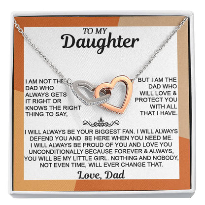 From Mom & Dad - Interlocking Hearts Necklace, Sentimental Gift for Daughter's Birthday