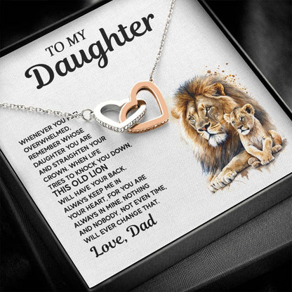 Personalized Necklace for Daughter - To My Daughter Lion Pendant from Dad