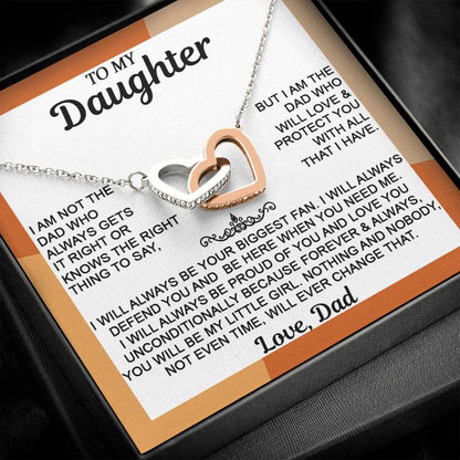 From Mom & Dad - Interlocking Hearts Necklace, Sentimental Gift for Daughter's Birthday