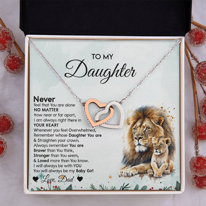 Christmas Gift for Daughter - Lion Interlocking Hearts Necklace from Dad