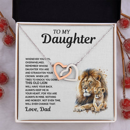 Personalized Necklace for Daughter - To My Daughter Lion Pendant from Dad