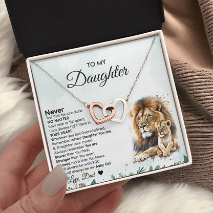 Christmas Gift for Daughter - Lion Interlocking Hearts Necklace from Dad