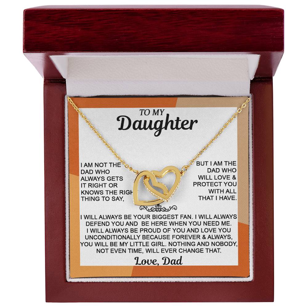 From Mom & Dad - Interlocking Hearts Necklace, Sentimental Gift for Daughter's Birthday