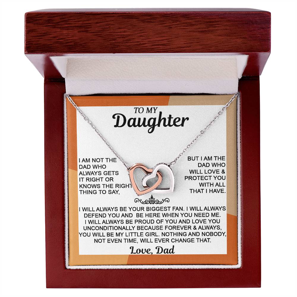 From Mom & Dad - Interlocking Hearts Necklace, Sentimental Gift for Daughter's Birthday