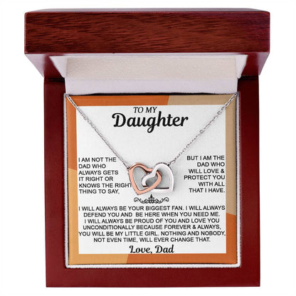 From Mom & Dad - Interlocking Hearts Necklace, Sentimental Gift for Daughter's Birthday